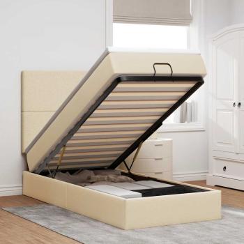 ARDEBO.de - Ottoman-Bett mit Matratze Creme 80x200 cm Stoff