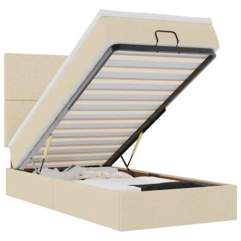 Ottoman-Bett mit Matratze Creme 80x200 cm Stoff