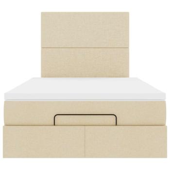 Ottoman-Bett mit Matratze Creme 120x190 cm Stoff