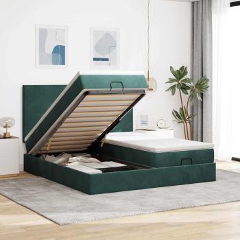 ARDEBO.de - Ottoman-Bett mit Matratzen Dunkelgrün 180x200 cm Samt