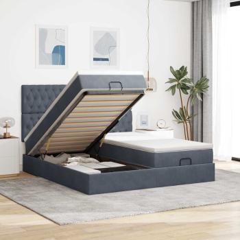 ARDEBO.de - Ottoman-Bett mit Matratzen Dunkelgrau 200x200 cm Samt