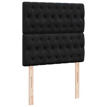 ARDEBO.de - Ottoman-Bett mit Matratzen Schwarz 100x200 cm Samt
