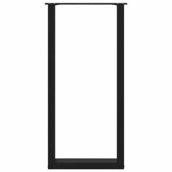 Couchtischbeine U-Form 2 Stk. Schwarz 40x(100-101) cm Stahl
