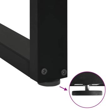 ARDEBO.de - Bartischbeine U-Form 2 Stk. Schwarz 40x(110-111) cm Stahl