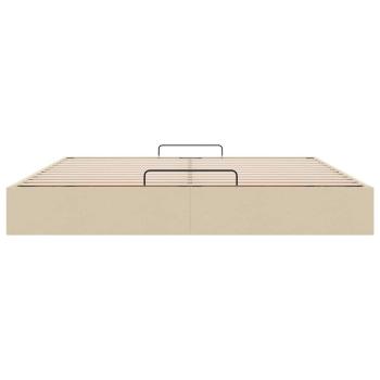 Ottoman-Bett ohne Matratze Creme 160x200 cm Stoff