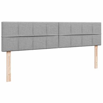 Ottoman-Bett mit Matratze Hellgrau 200x200 cm Stoff