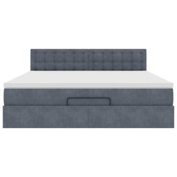 Ottoman-Bett mit Matratze Dunkelgrau 180x200 cm Samt