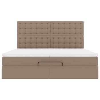 Ottoman-Bett mit Matratzen Cappuccino 200x200cm Kunstleder