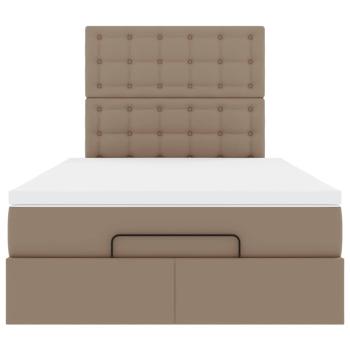 Ottoman-Bett mit Matratze Cappuccino-Braun 120x190cm Kunstleder
