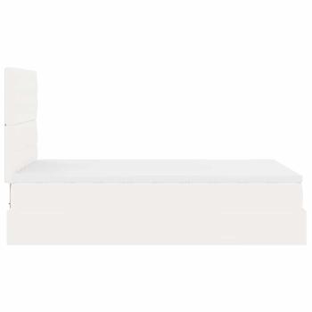 Ottoman-Bett mit Matratze Weiß 120x200 cm Kunstleder