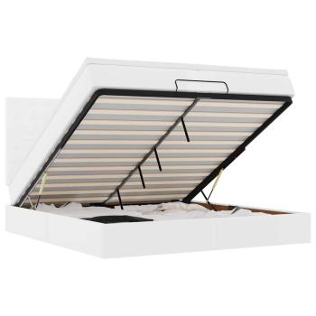 Ottoman-Bett mit Matratzen Weiß 200x200 cm Kunstleder