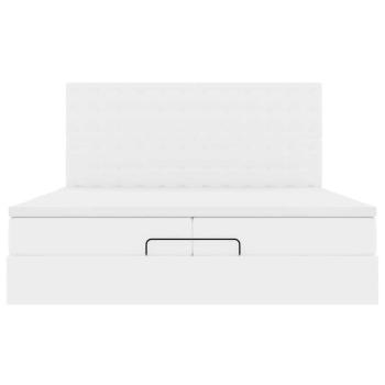 Ottoman-Bett mit Matratzen Weiß 200x200 cm Kunstleder
