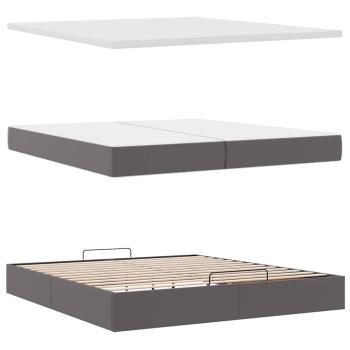 Ottoman-Bett mit Matratzen Grau 200x200 cm Kunstleder