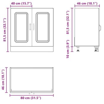 Spülenunterschrank Kalmar Artisan-Eiche 80x46x81,5 cm