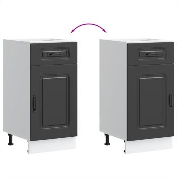 Küchenunterschrank Kalmar Schwarz Holzwerkstoff