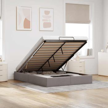 ARDEBO.de - Ottoman-Bett ohne Matratze Taupe 140x190 cm Stoff