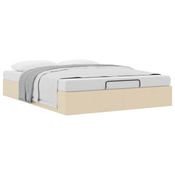 Ottoman-Bett ohne Matratze Creme 140x200 cm Stoff