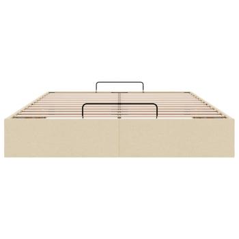 Ottoman-Bett ohne Matratze Creme 140x200 cm Stoff