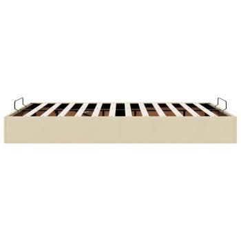 Ottoman-Bett ohne Matratze Creme 140x200 cm Stoff