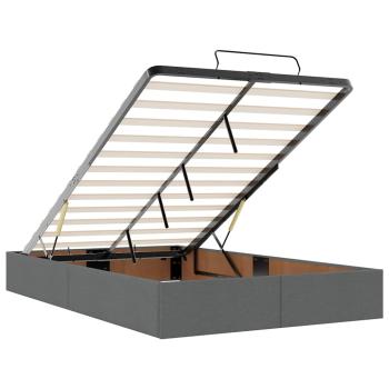 Ottoman-Bett mit Matratze Dunkelgrau 120x190 cm Stoff