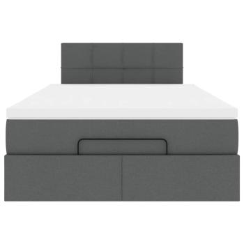 Ottoman-Bett mit Matratze Dunkelgrau 120x190 cm Stoff