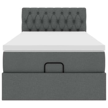 Ottoman-Bett mit Matratze Dunkelgrau 100x200 cm Stoff