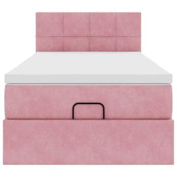 Ottoman-Bett mit Matratze Rosa 100x200 cm Samt