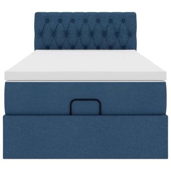Ottoman-Bett mit Matratze Blau 90x190 cm Stoff