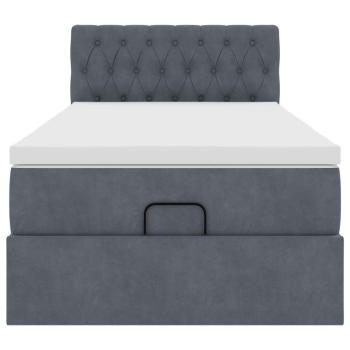 Ottoman-Bett mit Matratze Dunkelgrau 90x200 cm Samt