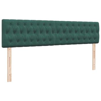 Ottoman-Bett mit Matratzen Dunkelgrün 160x200 cm Samt