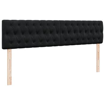 Ottoman-Bett mit Matratzen Schwarz 180x200 cm Samt