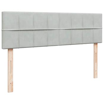 Ottoman-Bett mit Matratzen Hellgrau 160x200 cm Samt