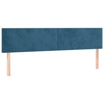 Ottoman-Bett mit Matratzen Dunkelblau 160x200 cm Samt