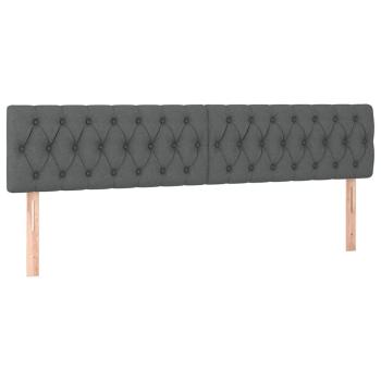 Ottoman-Bett mit Matratzen Dunkelgrau 180x200 cm Stoff