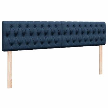 Ottoman-Bett mit Matratzen Blau 200x200 cm Stoff