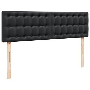 Ottoman-Bett mit Matratzen Schwarz 160x200 cm Kunstleder