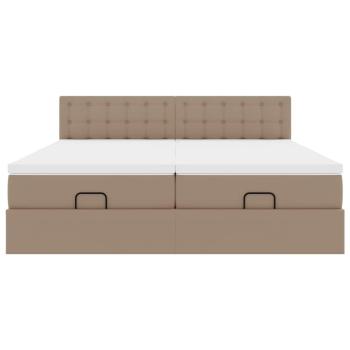 Ottoman-Bett mit Matratzen Cappuccino 200x200cm Kunstleder