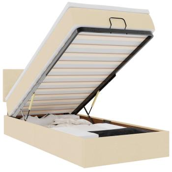 Ottoman-Bett mit Matratze Creme 80x200 cm Stoff