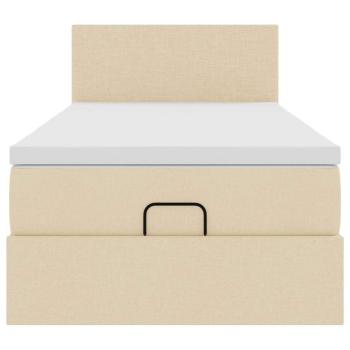 Ottoman-Bett mit Matratze Creme 80x200 cm Stoff
