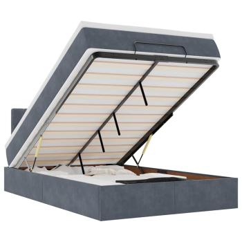 Ottoman-Bett mit Matratze Dunkelgrau 120x190 cm Samt