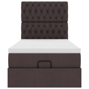Ottoman-Bett mit Matratze Dunkelbraun 90x190 cm Stoff