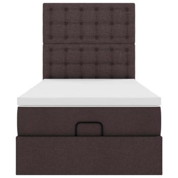 Ottoman-Bett mit Matratze Dunkelbraun 100x200 cm Stoff