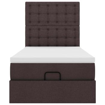 Ottoman-Bett mit Matratze Dunkelbraun 80x200 cm Stoff