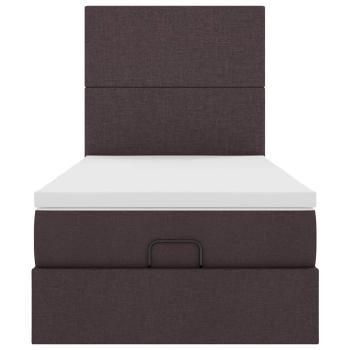 Ottoman-Bett mit Matratze Dunkelbraun 90x200 cm Stoff