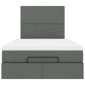 Ottoman-Bett mit Matratze Dunkelgrau 120x200 cm Stoff