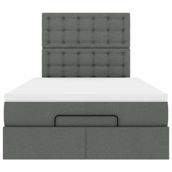 Ottoman-Bett mit Matratze Dunkelgrau 120x200 cm Stoff