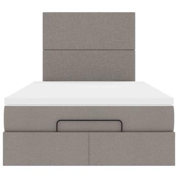 Ottoman-Bett mit Matratze Taupe 120x200 cm Stoff