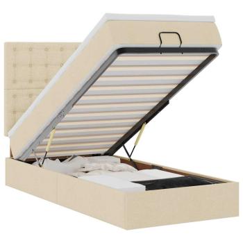 Ottoman-Bett mit Matratze Creme 80x200 cm Stoff