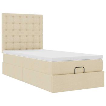 Ottoman-Bett mit Matratze Creme 80x200 cm Stoff