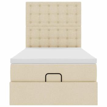 Ottoman-Bett mit Matratze Creme 80x200 cm Stoff
